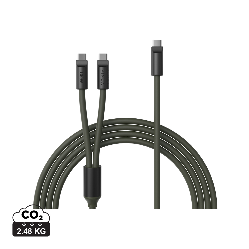 Câble USB-C double à personnaliser 100 W Baltimore Vert 